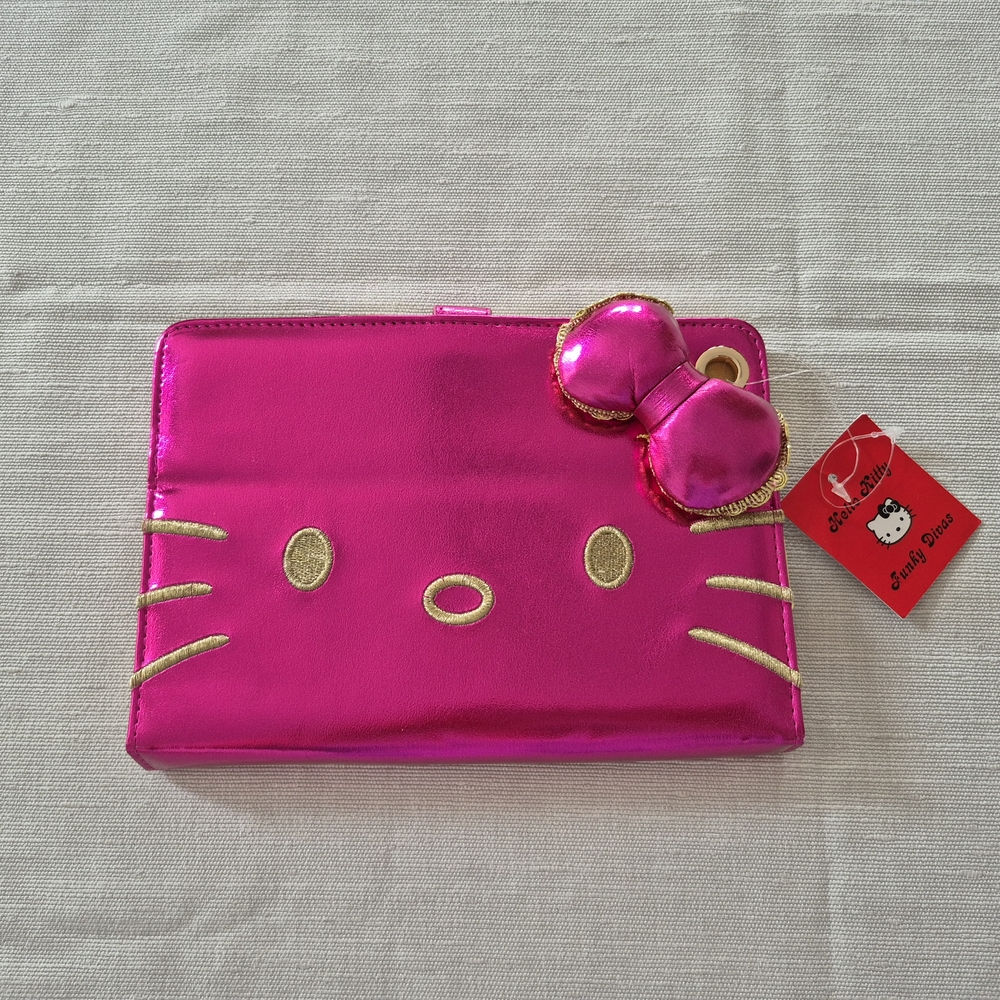 Hello Kitty Metallic Pink Clutch with Gold Details